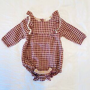 Louise Misha Atti Aubergine Vichy Romper
